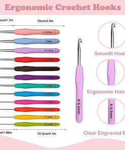 Alternative view of Yarniss Complete Crochet Kit for Beginner Adults. All in One Crochet Kit with 1120 Yards Yarn. 12 Ergonomic Crochet Hooks. Step by Step Video Tutorial. Pink