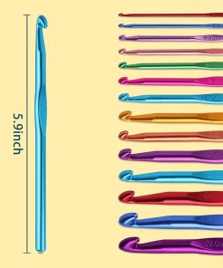 Alternative view of 14PCS Aluminum Crochet Hooks Knitting Needles Craft Yarn 2.0mm/2.5mm/3.0mm/3.5mm/4.0mm/4.5mm/5.0mm/5.5mm/6.0mm/6.5mm/7.0mm/8.0mm/9.0mm/10.0mm